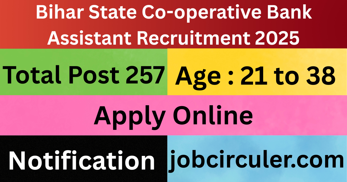 Bihar State Co-operative Bank Assistant online application form