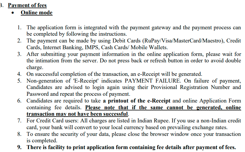 Paying Bihar State Co-operative Bank Assistant application fee online using net banking